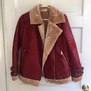 Red Suede Nasty Gal Jacket